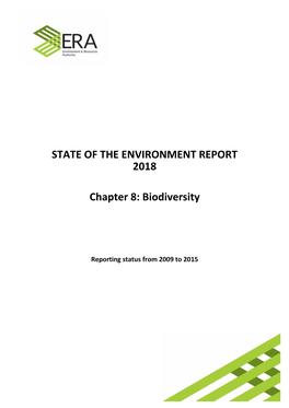 STATE of the ENVIRONMENT REPORT 2018 Chapter 8: Biodiversity