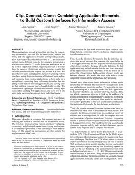 Clip, Connect, Clone: Combining Application Elements to Build Custom Interfaces for Information Access