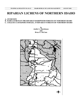 Iparian Lichens of Northern Idaho