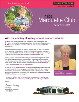 Marquette Club Spring/Summer 2018