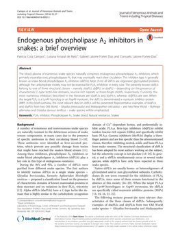 Endogenous Phospholipase A2 Inhibitors in Snakes: a Brief Overview
