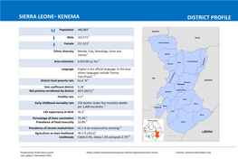 Sierra Leone-Kenema District Profile