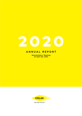 ANNUAL REPORT Shareholders’ Meeting of April 20, 2021