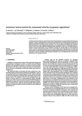 Automatic Lateral Control for Unmanned Vehicles Via Genetic Algorithms^ E