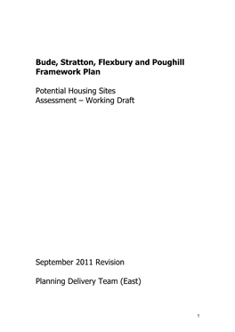 Bude, Stratton, Flexbury and Poughill Framework Plan Potential Housing