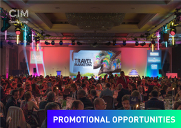 Promotional Opportunities the Travel Marketing Awards – Monday 9 March 2020