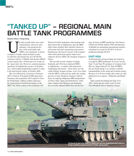 REGIONAL MAIN BATTLE TANK PROGRAMMES Gordon Arthur / Hong Kong