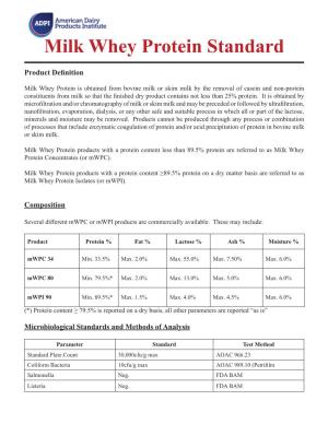 Milk Whey Protein Standard