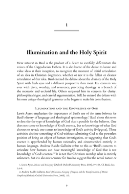 Illumination in Basil of Caesarea's Doctrine of the Holy Spirit Essence of God Is the Subject of Human Comprehension