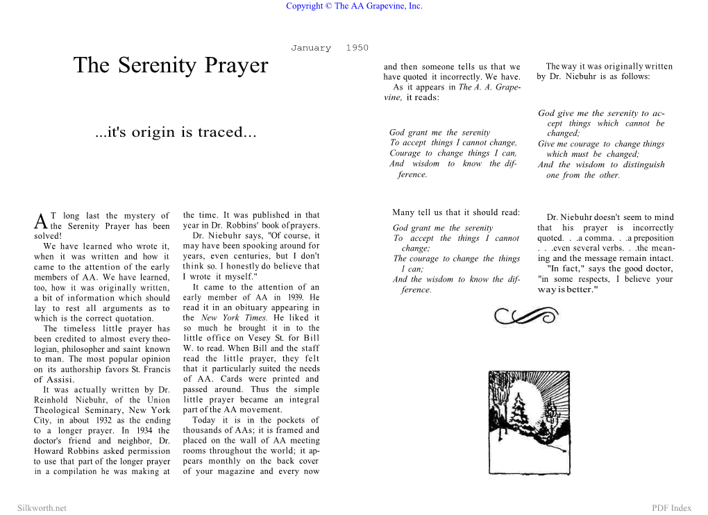 The Serenity Prayer Have Quoted It Incorrectly