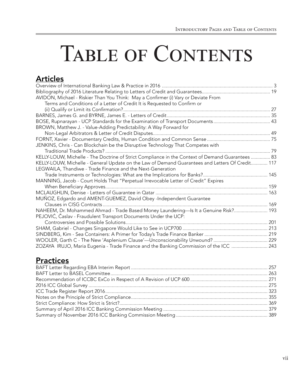 Table of Contents Table of Contents