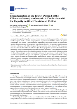 Characterization of the Tourist Demand of the Villuercas–Ibores–Jara Geopark: a Destination with the Capacity to Attract Tourists and Visitors