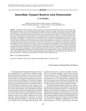 Intracellular Transport Based on Actin Polymerization
