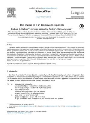 The Status of S in Dominican Spanish