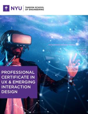 Professional Certificate in Ux & Emerging Interaction