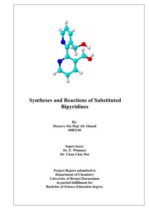 Synthesis and Reactions of Substituted Bipyridines