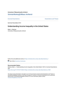 Understanding Income Inequality in the United States