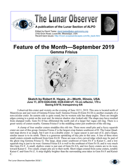 Feature of the Month—September 2019 Gemma Frisius