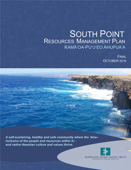 South Point Resources Management Plan K$0$ދ2$-P8ދ8ދ(2 A+838$ދ$