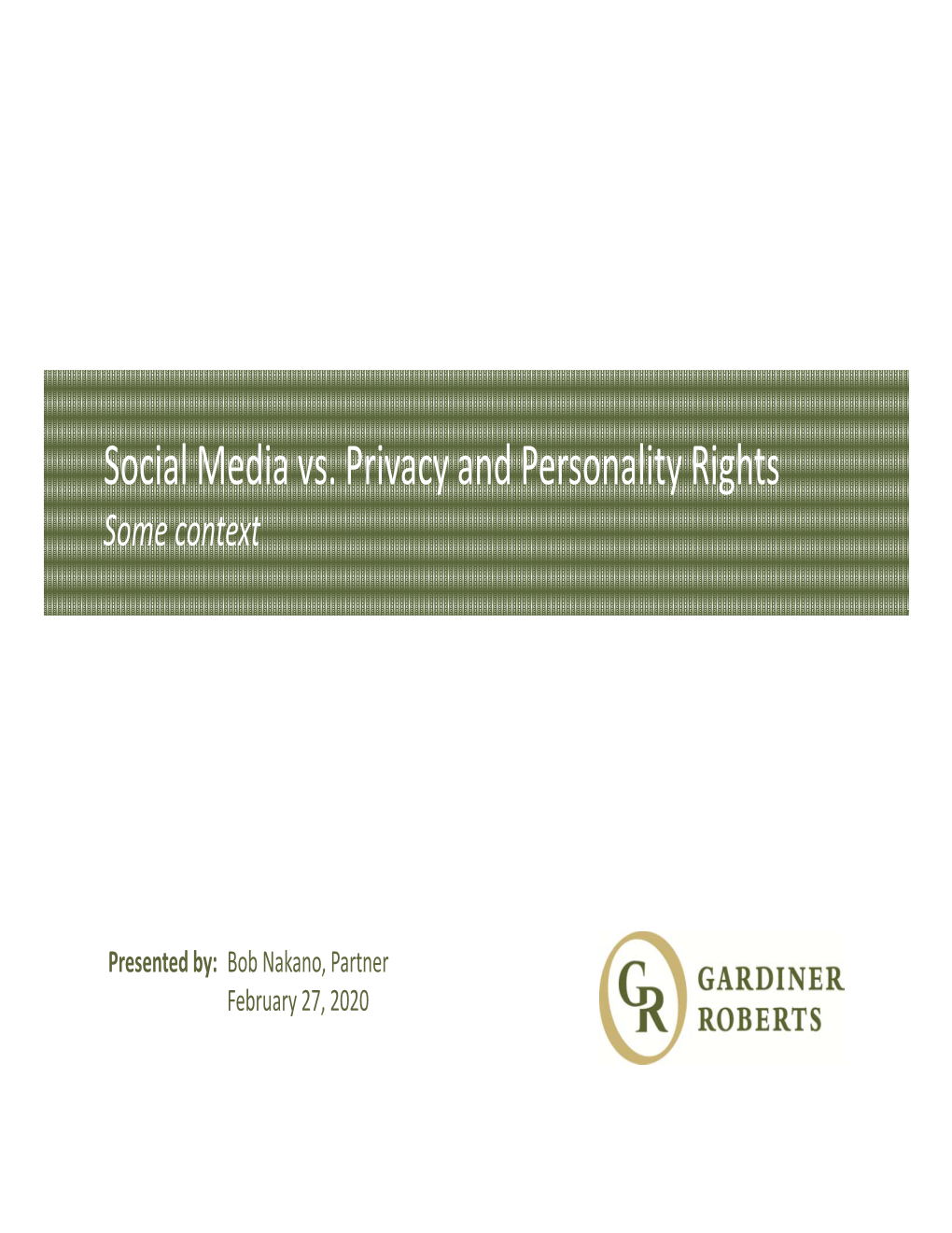 Social Media Vs. Privacy and Personality Rights Some Context