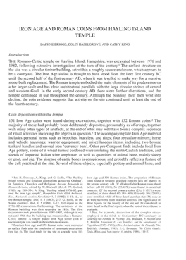 Iron Age and Roman Coins from Hayling Island Temple