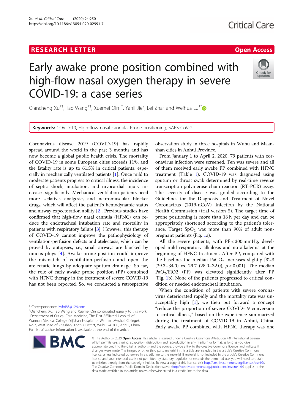 Early Awake Prone Position Combined with High-Flow Nasal