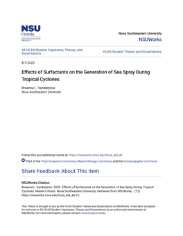 Effects of Surfactants on the Generation of Sea Spray During Tropical Cyclones