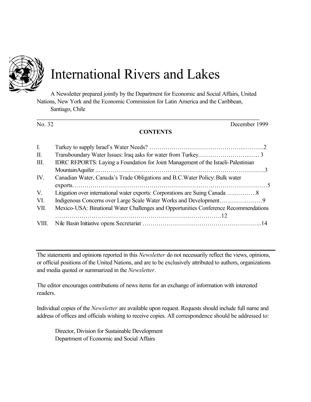 International Rivers and Lakes