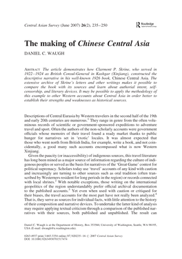 The Making of Chinese Central Asia DANIEL C
