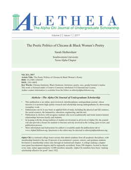 The Poetic Politics of Chicana & Black Women's Poetry
