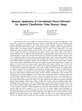 Business Application of Convolutional Neural Networks for Apparel Classification Using Runway Image