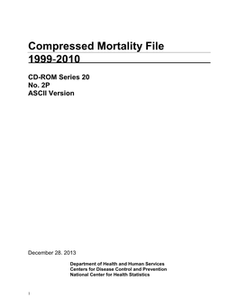 Compressed Mortality File 1999-2010