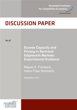 Excess Capacity and Pricing in Bertrand- Edgeworth Markets: Experimental Evidence
