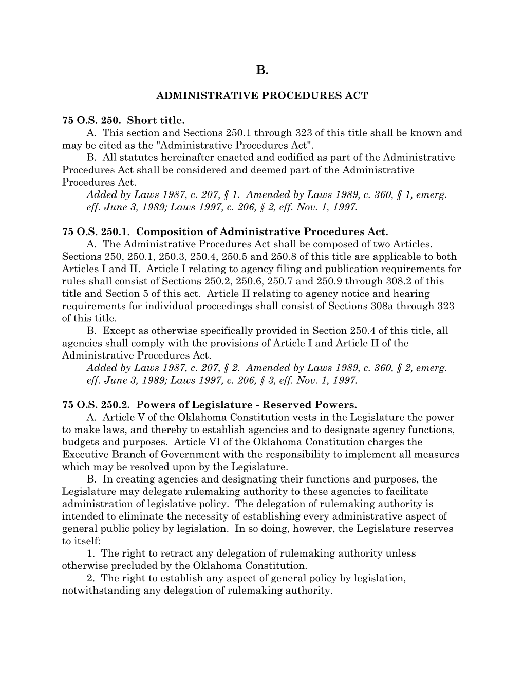 Administrative Procedures Act