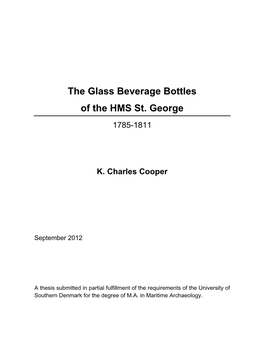 The Glass Beverage Bottles of the HMS St. George 1785-1811