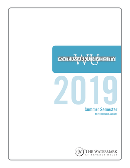 View the Summer 2019 Watermark University Catalog