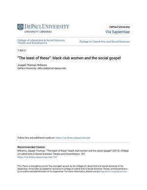 Black Club Women and the Social Gospel