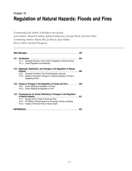 Regulation of Natural Hazards: Floods and Fires