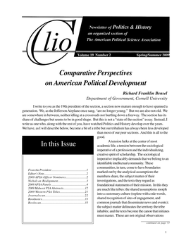 Comparative Perspectives on American Political Development