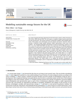 Modelling Sustainable Energy Futures for the UK