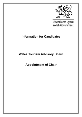 Information for Candidates Wales Tourism Advisory Board