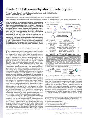 Innate C-H Trifluoromethylation of Heterocycles