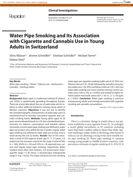 Water Pipe Smoking and Its Association with Cigarette and Cannabis Use in Young Adults in Switzerland