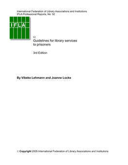 Guidelines for Library Services to Prisoners