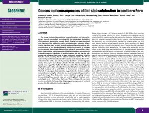 Causes and Consequences of Flat-Slab Subduction in Southern Peru Brandon T