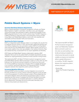 Pebble Beach Systems + Myers