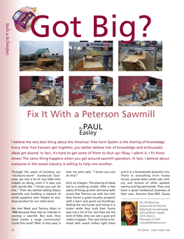 Fix It with a Peterson Sawmill