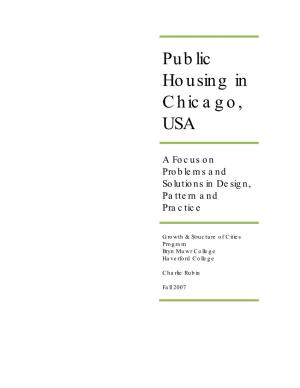 Public Housing in Chicago, USA