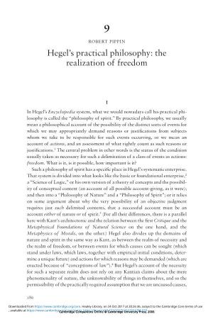 Hegel's Practical Philosophy: the Realization of Freedom