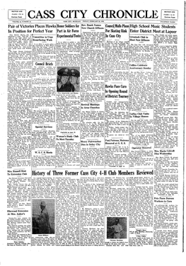 History of Three Former Cass City 4-H Club Members Reviewed She Married Thomas Colwell on , , J , ,.„ Oct